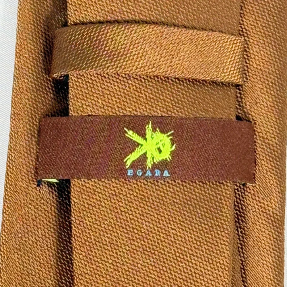 Egara Necktie Mens Bronze Silk Textured Micro-Basketweave Formal Accessory